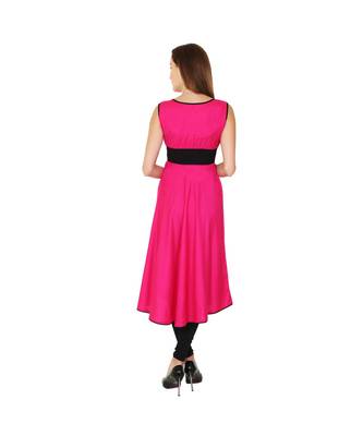 magenta printed rayon kurti 5