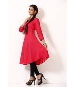 red printed rayon kurti