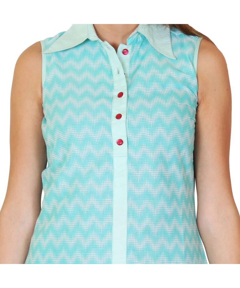 SKY blue printed cotton kurti