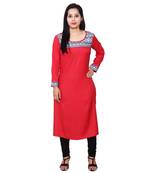 red printed rayon kurti