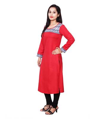 red printed rayon kurti 2