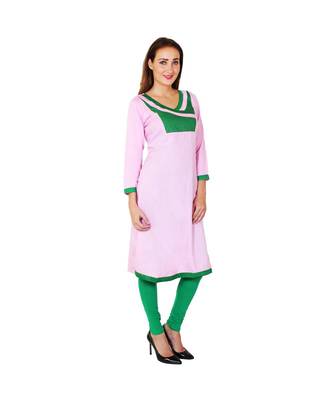 pink printed rayon kurti 3