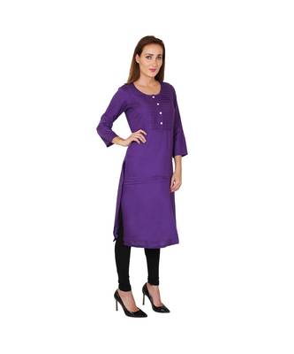 purple printed rayon kurti 2