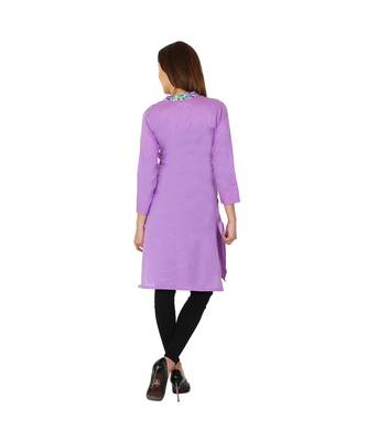 purple printed cotton kurti 5