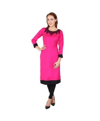 magenta printed rayon kurti 1