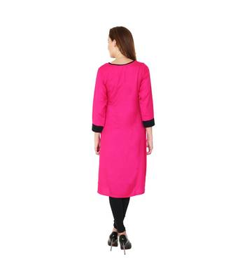 magenta printed rayon kurti 5