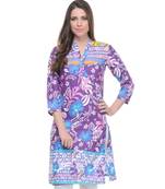 purple printed cotton kurti