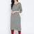 Grey plain cotton kurtas-and-kurtis
