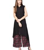 Black printed liva kurtas-and-kurtis