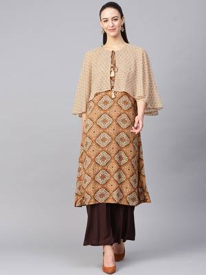 Mustard printed liva kurtas-and-kurtis 1