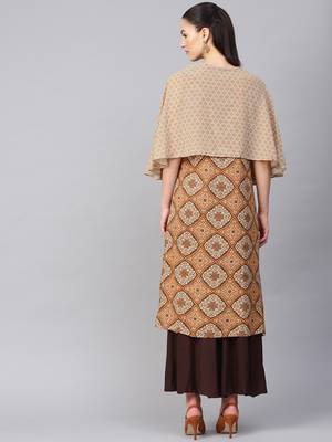 Mustard printed liva kurtas-and-kurtis 2