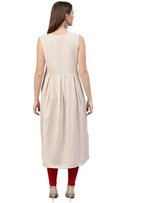 Off-white plain cotton kurtas-and-kurtis 2