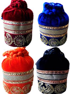 Rajasthani Traditional Gota Patti Velvet Potli 1