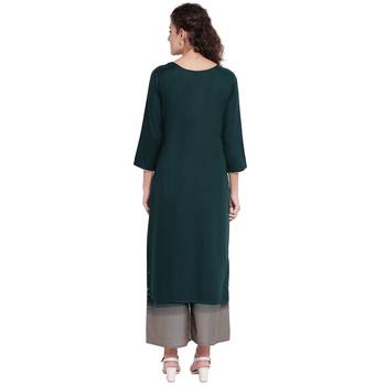 Green printed rayon kurtas-and-kurtis 2