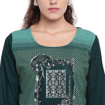 Green printed rayon kurtas-and-kurtis 5