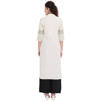 Off-white printed cotton kurtas-and-kurtis 2