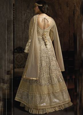 Off White Net Anarkali Salwar Kameez 2
