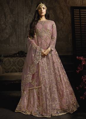 Baby Pink Net Anarkali Salwar Kameez 1