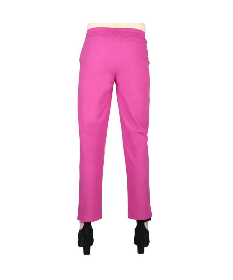 purple plain Cotton trousers - Sritika - 3117812