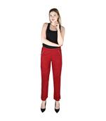maroon plain Cotton trousers