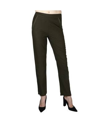 green plain Cotton trousers 2