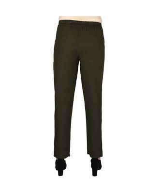 green plain Cotton trousers 4
