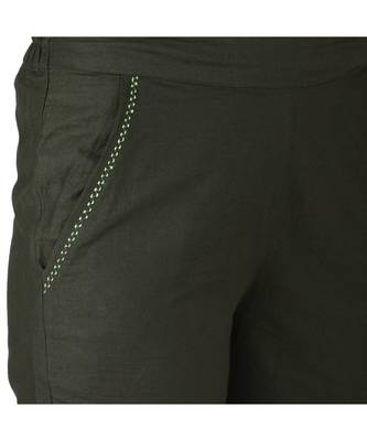 green plain Cotton trousers 5