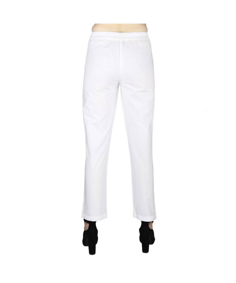 white plain Cotton trousers