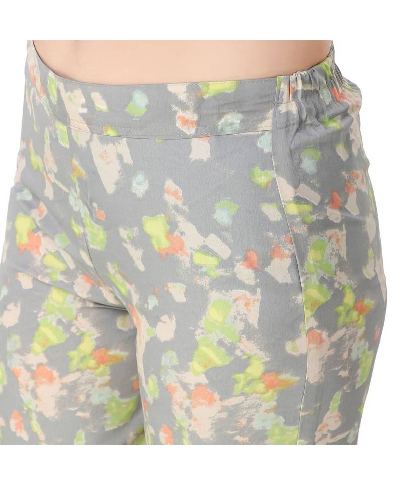 multicolor plain rayon trousers