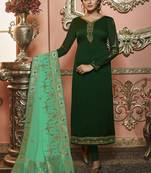 Dark Green Georgette Party Wear Salwar Kameez