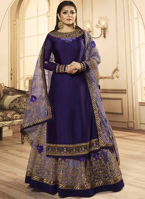 Purple Georgette Pakistani Salwar Kameez 1