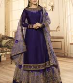 Purple Georgette Pakistani Salwar Kameez