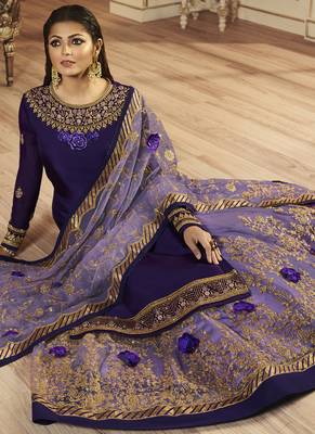 Purple Georgette Pakistani Salwar Kameez 2