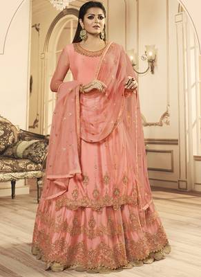 Peach Net Pakistani Salwar Kameez 1