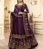 Dark Purple Georgette Pakistani Salwar Kameez