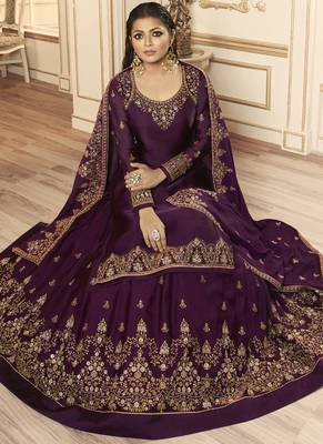 Dark Purple Georgette Pakistani Salwar Kameez 2