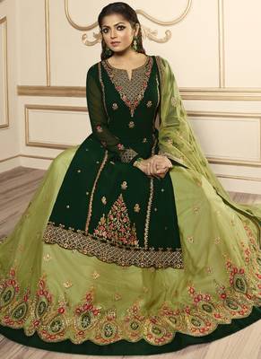 Dark Green Georgette Pakistani Salwar Kameez 2