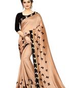 Brown woven georgette saree with blouse