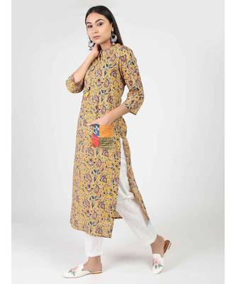 Multicolor Cotton Kurti With Chinese Neck 1