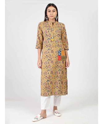Multicolor Cotton Kurti With Chinese Neck 2