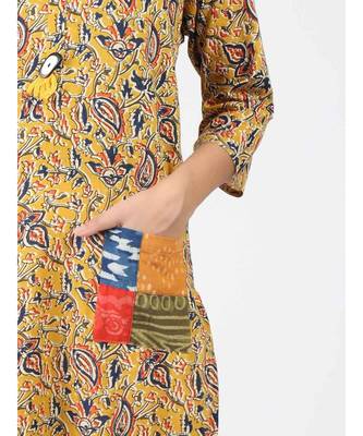Multicolor Cotton Kurti With Chinese Neck 4