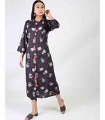 Black Long Printed Kurti