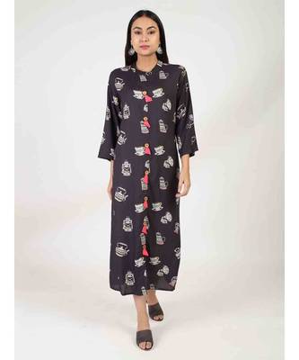 Black Long Printed Kurti 2