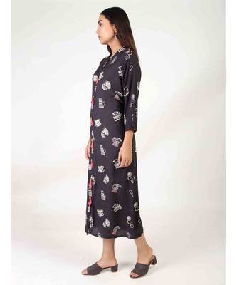 Black Long Printed Kurti 3