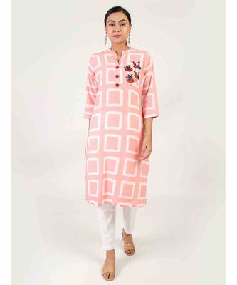 Light Pink Straight Kurta With Side Slit 2