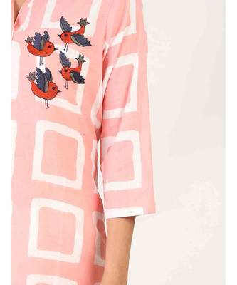 Light Pink Straight Kurta With Side Slit 5