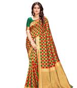 multicolor woven banarasi saree with blouse