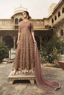 Pink Embroidered Pink Semi Stitched Salwar With Dupatta 2
