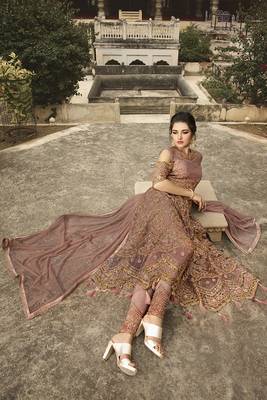 Pink Embroidered Pink Semi Stitched Salwar With Dupatta 3