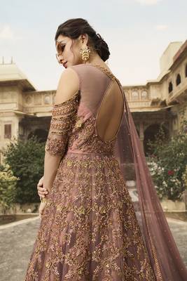 Pink Embroidered Pink Semi Stitched Salwar With Dupatta 4
